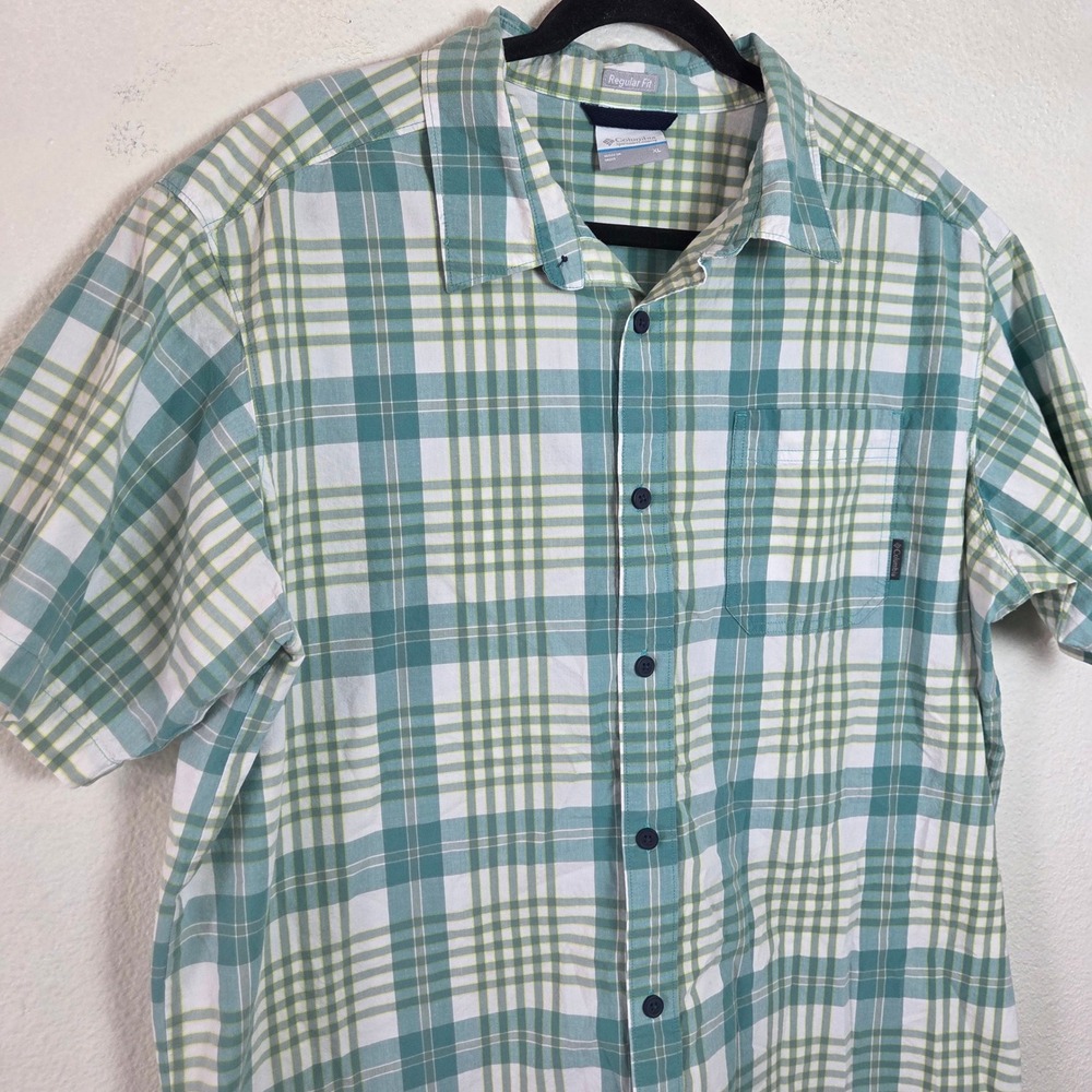 Columbia Mens Button Up‎ Shirt XL Short Sleeve Plaid Outdoor Fishing Hiking - Picture 5 of 10